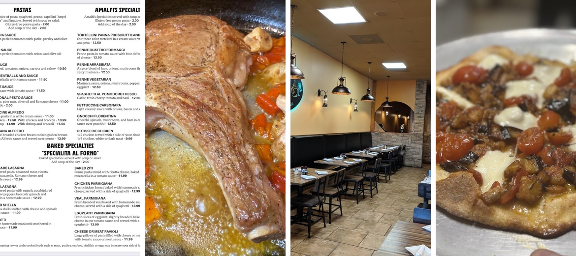 Amalfis italian restaurant and pizzeria Menu